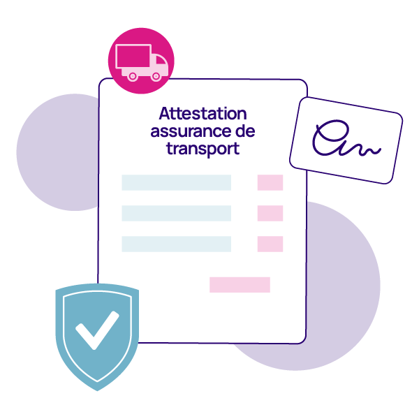 Attestation d'assurance transport marchandises transportées - 1 Document : attestation d'assurance de transport