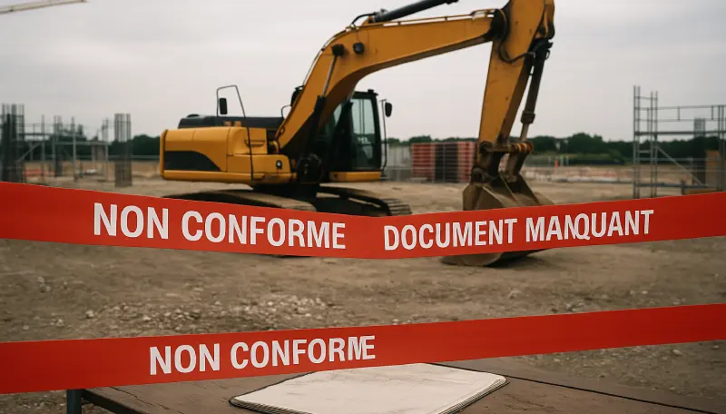 La conformité documentaire, le talon d'Achille silencieux des entreprises générales - 2 Chantier bloqué à cause de la non conformité documentaire : le risque des entreprises générales
