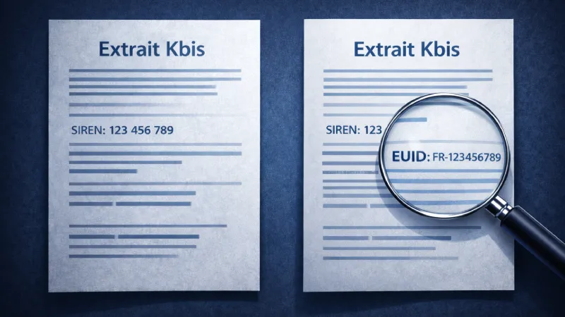 L'extrait Kbis et la mention EUID